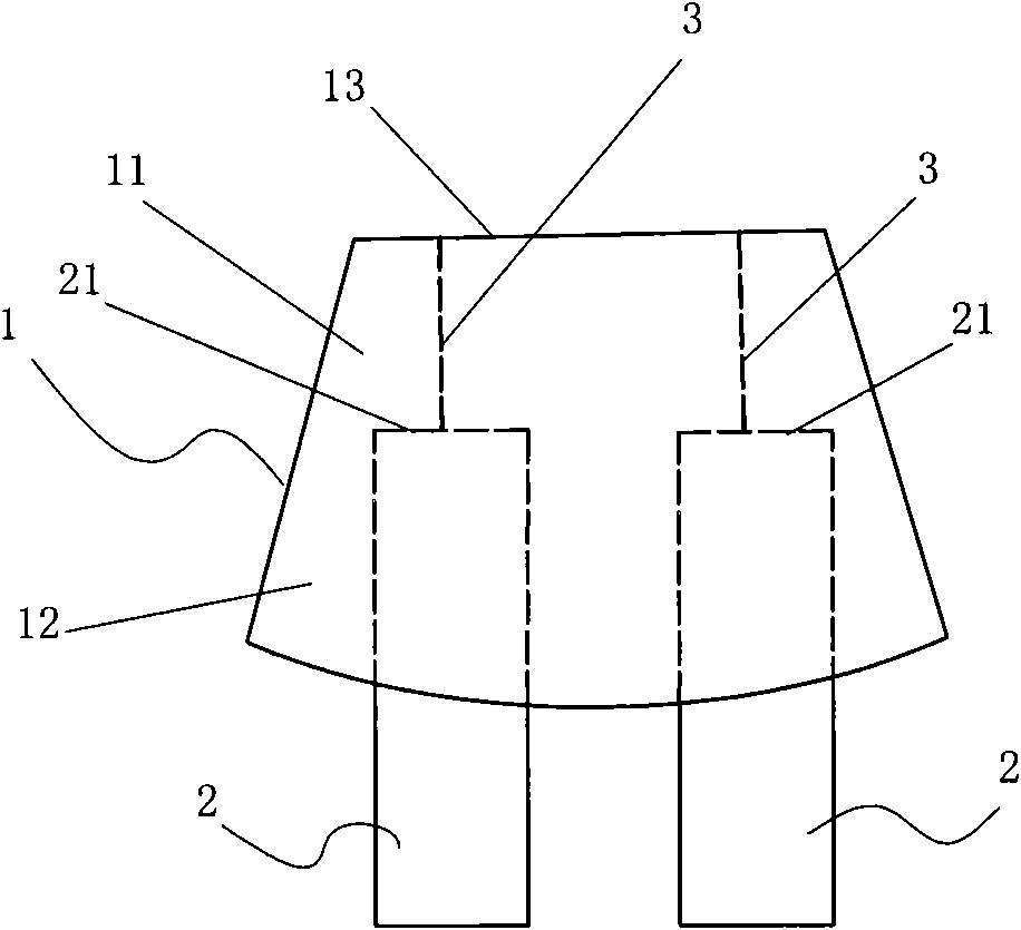 Divided skirt structure