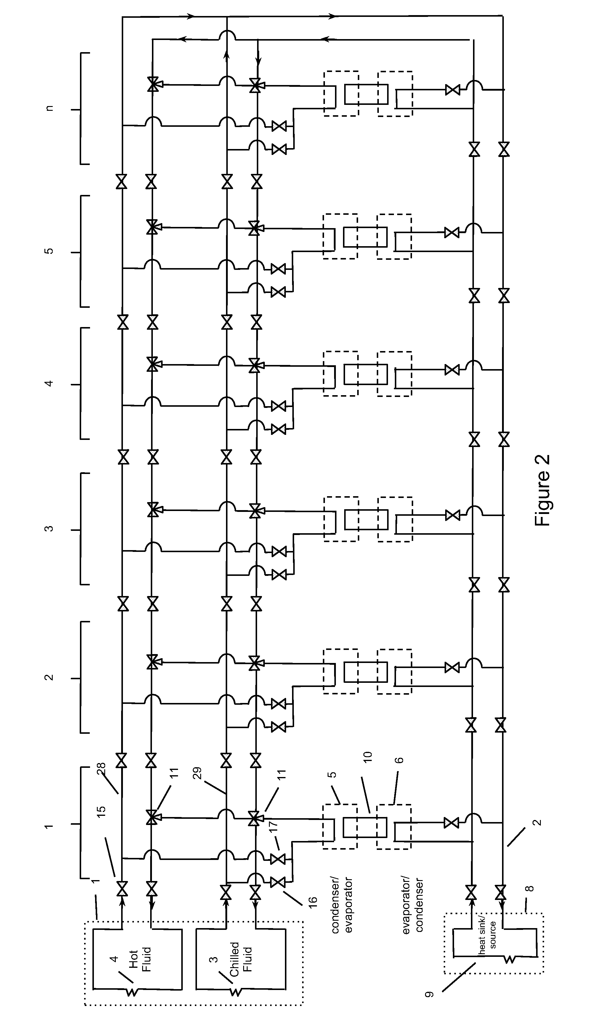 Modular chiller heater reversing/non-reversing conversion apparatus and method