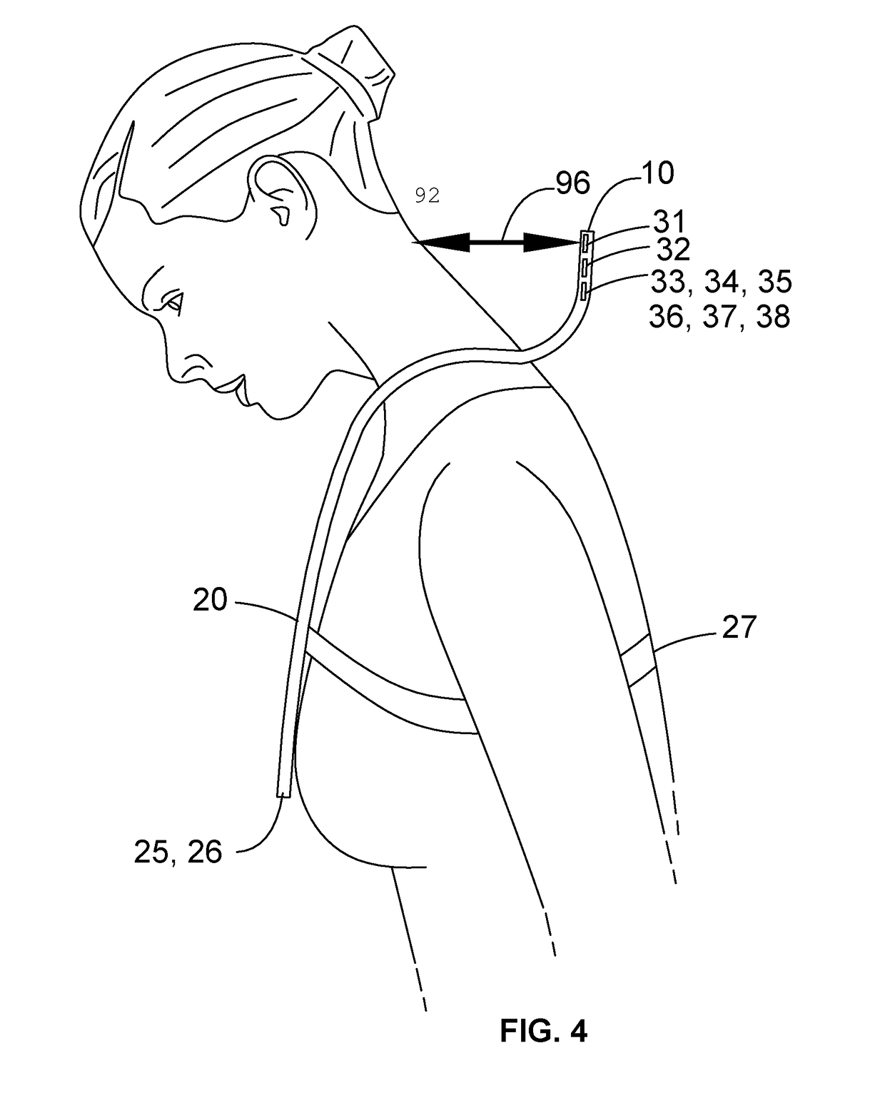 Wearable aparatus for monitoring head posture, and method of using the same