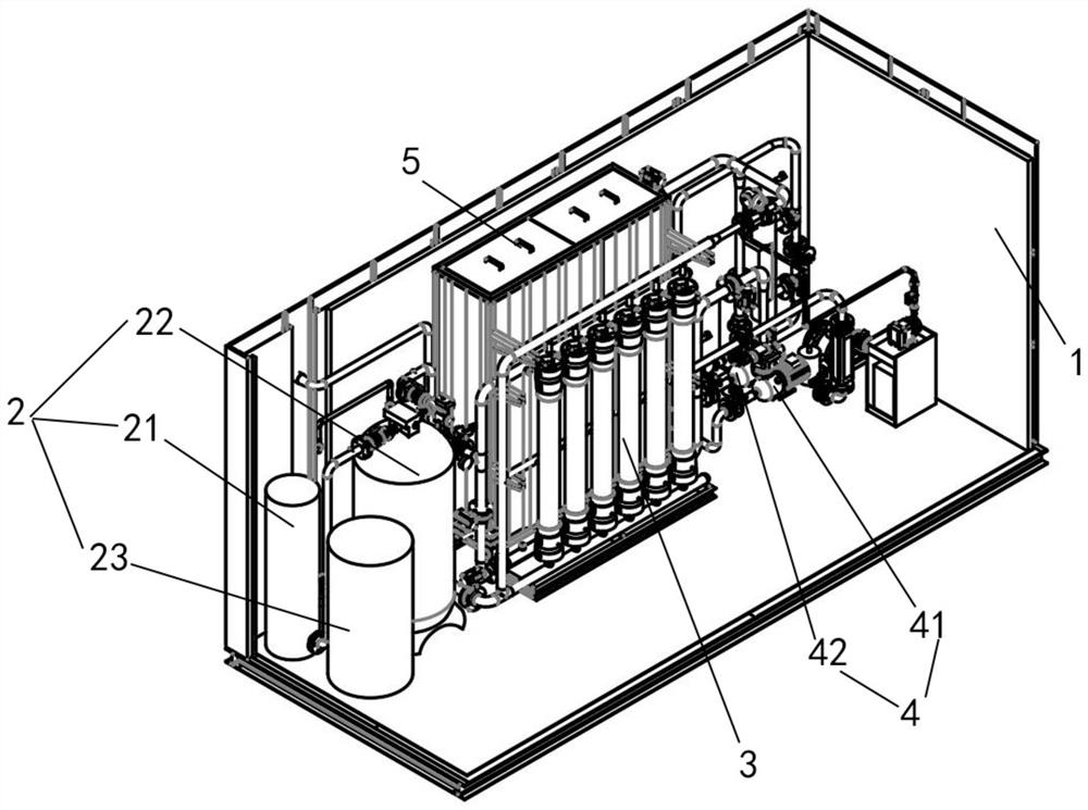 Container type drinking water treatment equipment