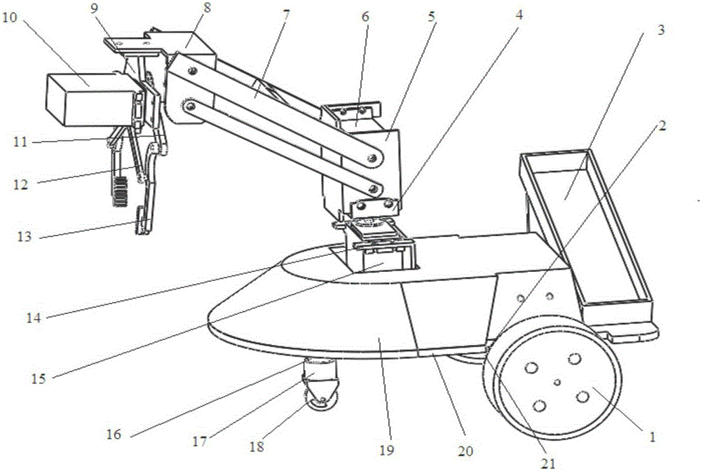 Three-wheeled robot trolley