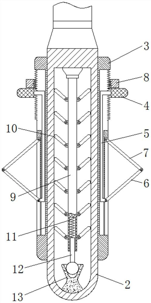 A high-efficiency concrete vibrating rod based on reaction force folding and stretching