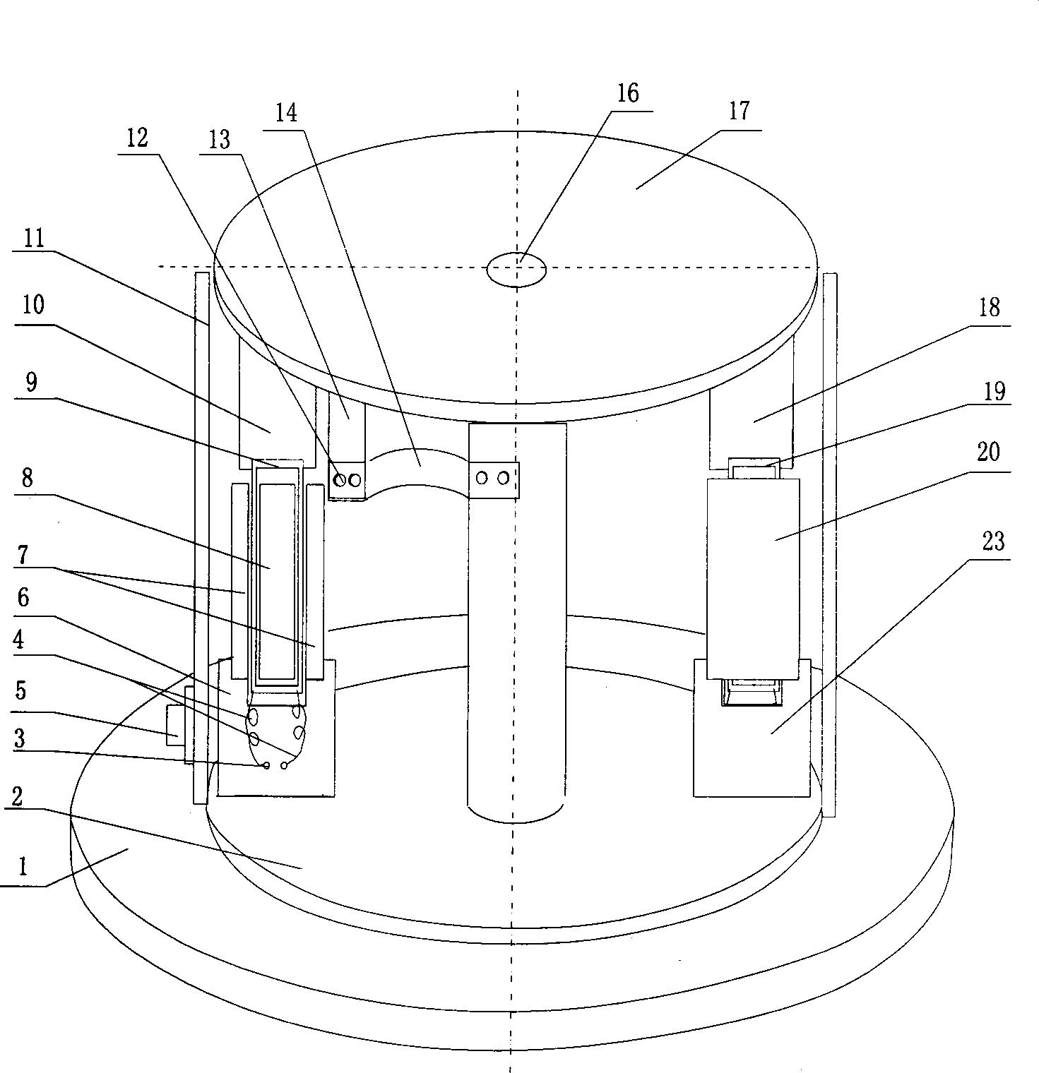 Double movable-coil servo type ultra-low frequency rotational vibrating table