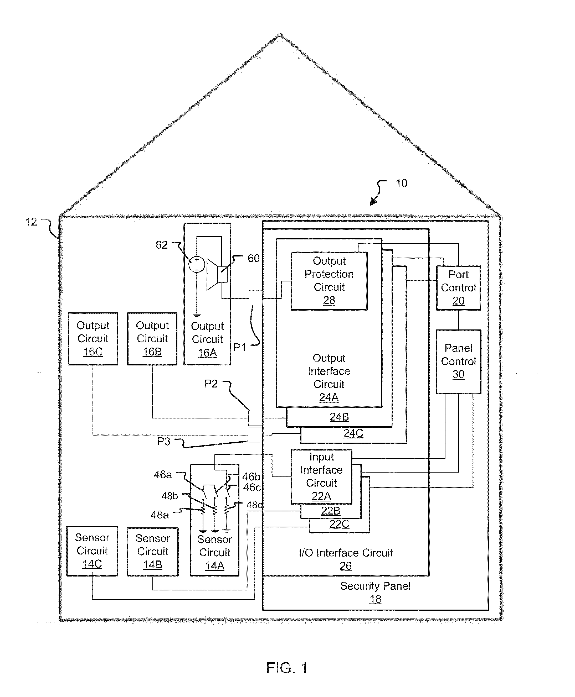 Security System Output Interface with Overload Detection and Protection