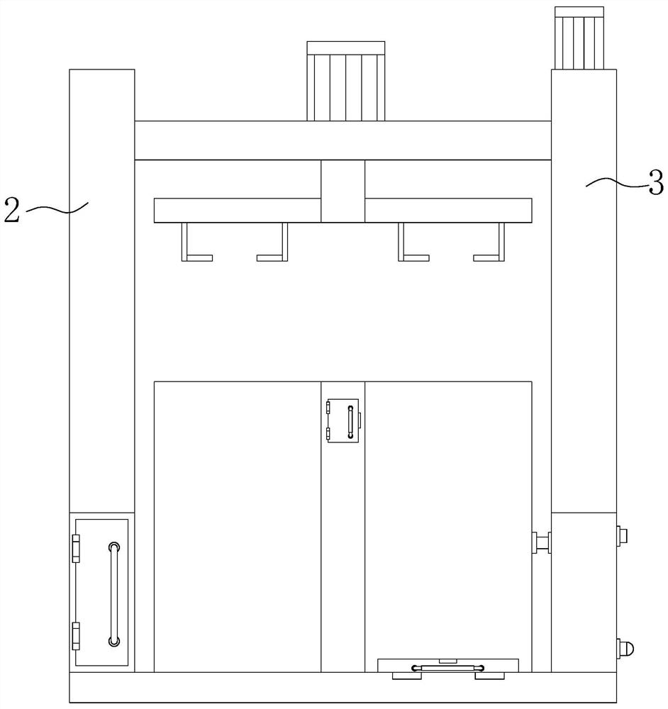 A heat treatment device for processing parts of conveying machinery