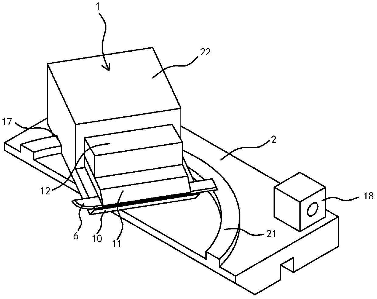 A knife edge polishing device with circular arc