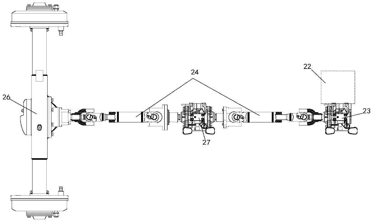 Power take-off reverse gear device of motor tricycle