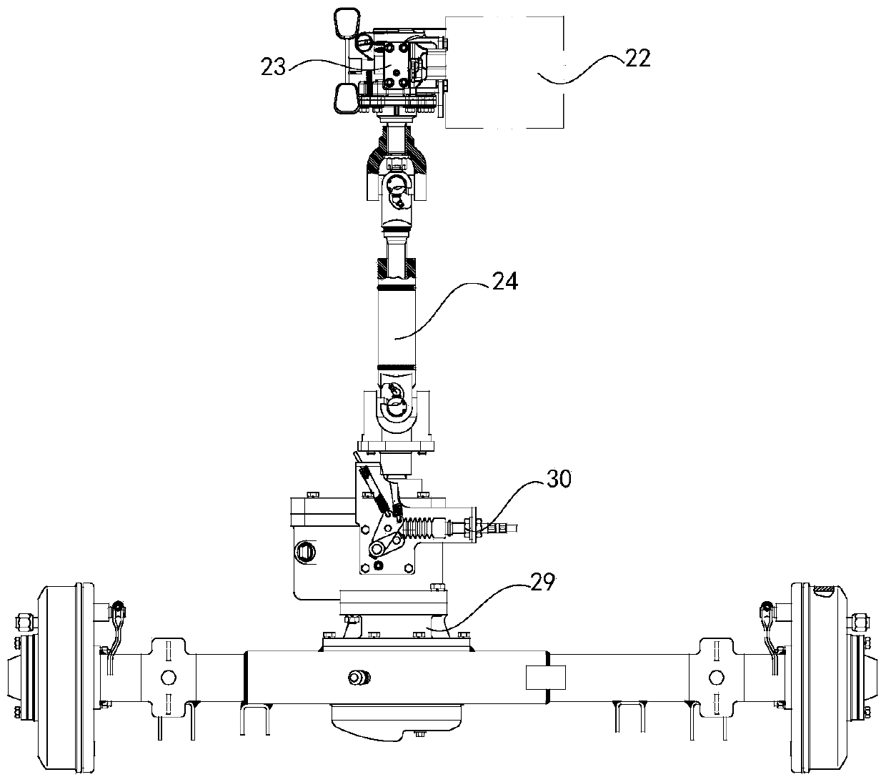 Power take-off reverse gear device of motor tricycle