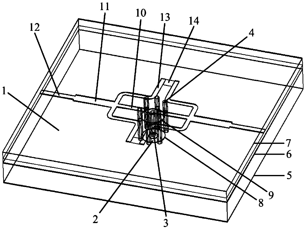 Integrated vertical transition power divider