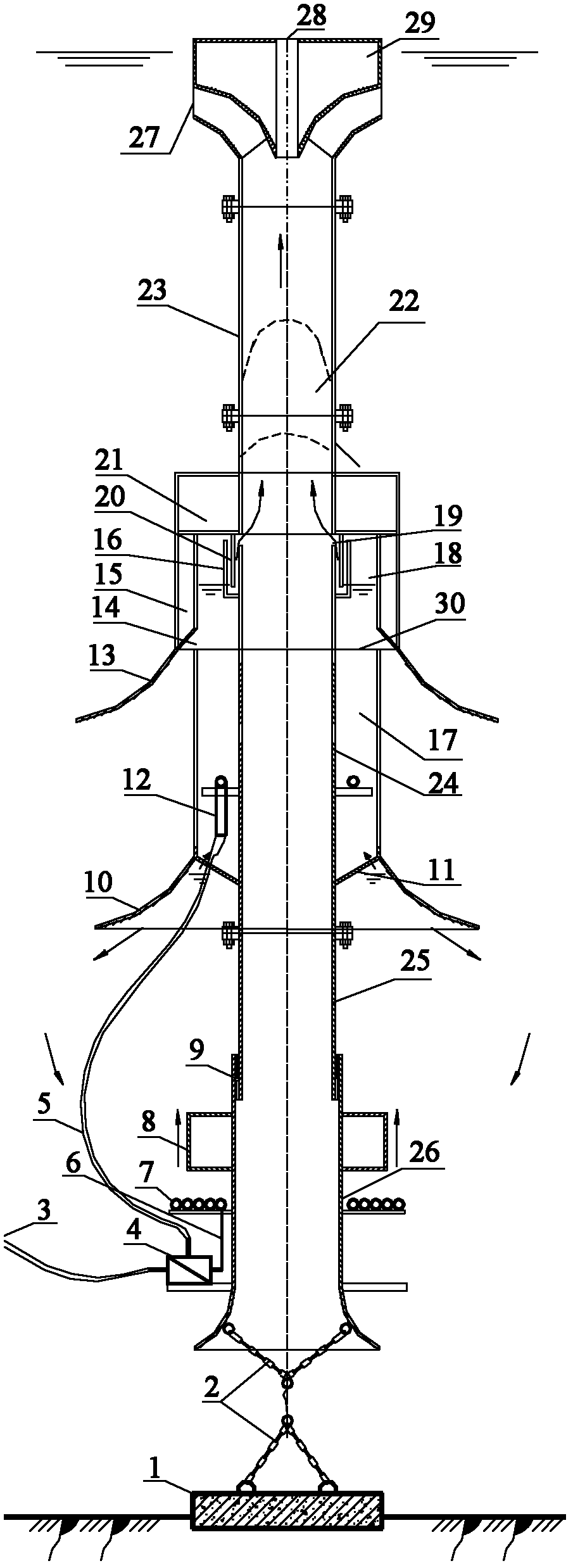 Device for improving water quality of laminated mixed oxygenated water