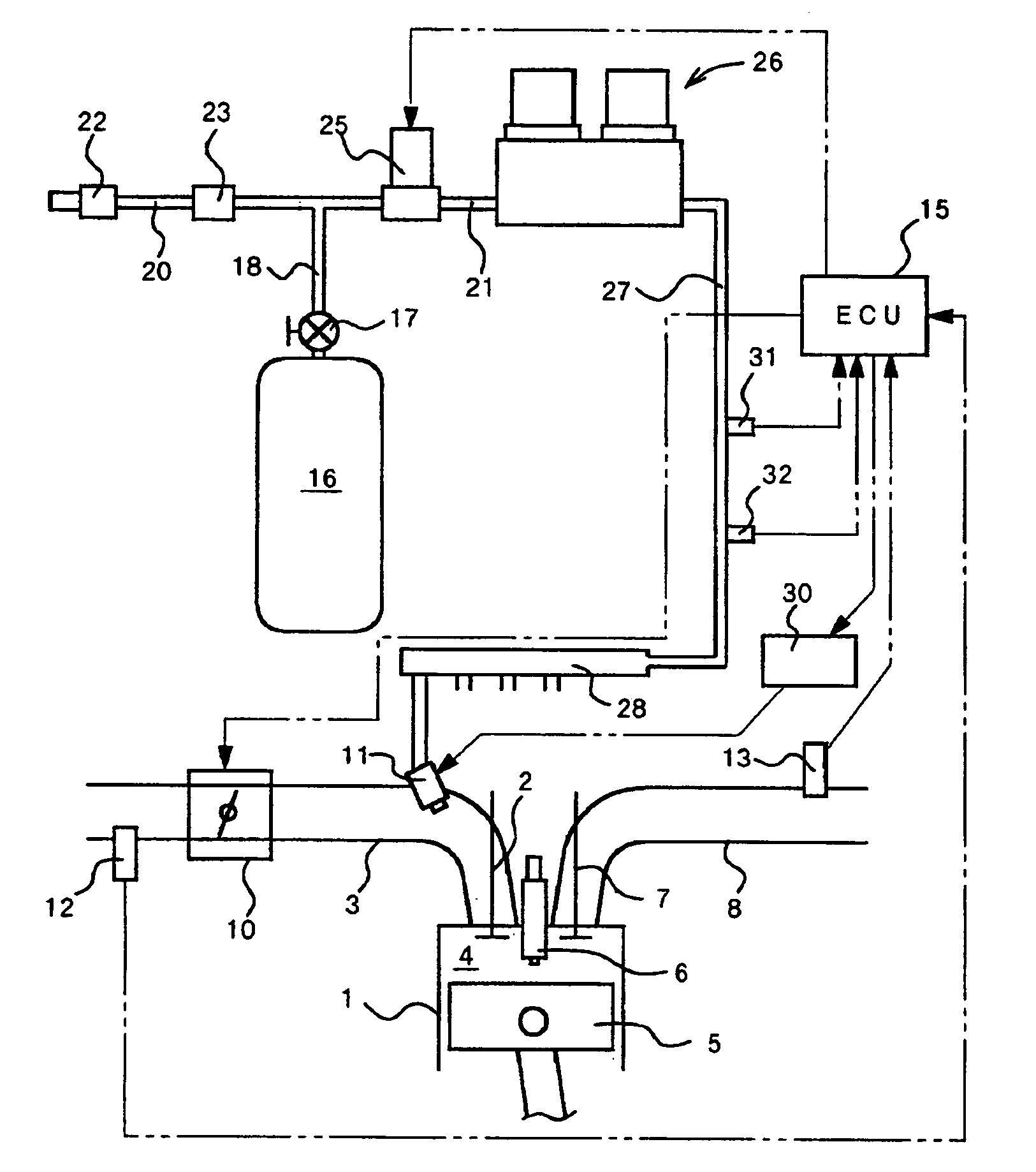 Gas fuel feed device