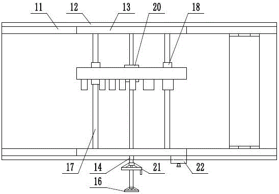 Adjustable glue covering film attaching device