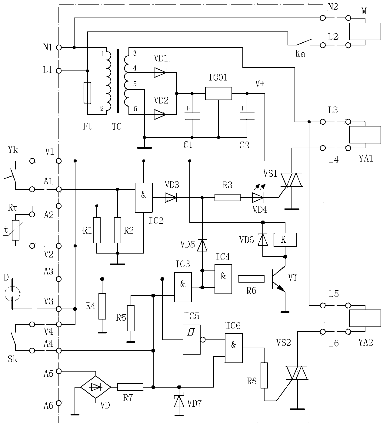 Control circuit for water saving device of solar water heater