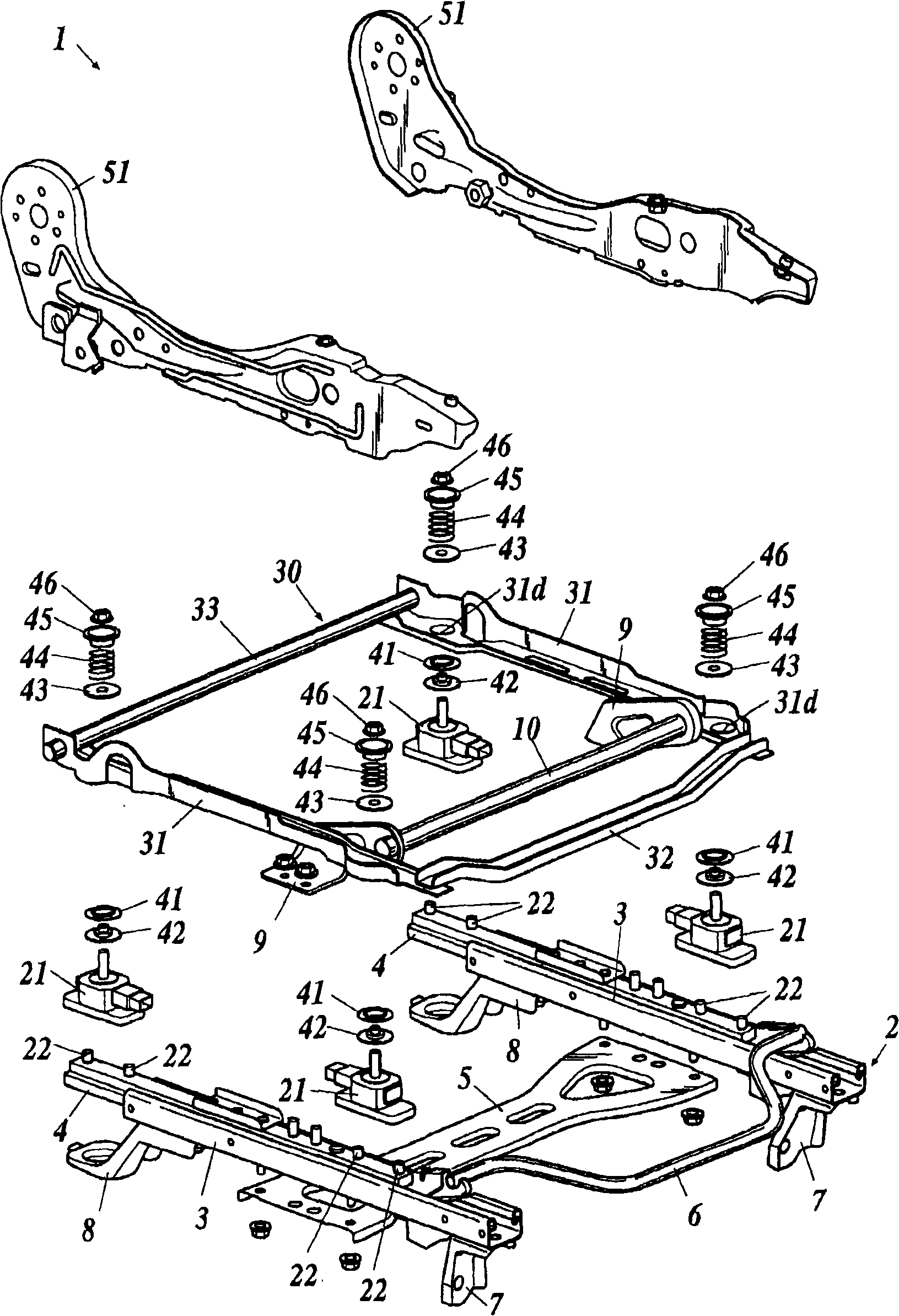 Occupant weight measurement device for vehicle seat and installation structure for load sensor