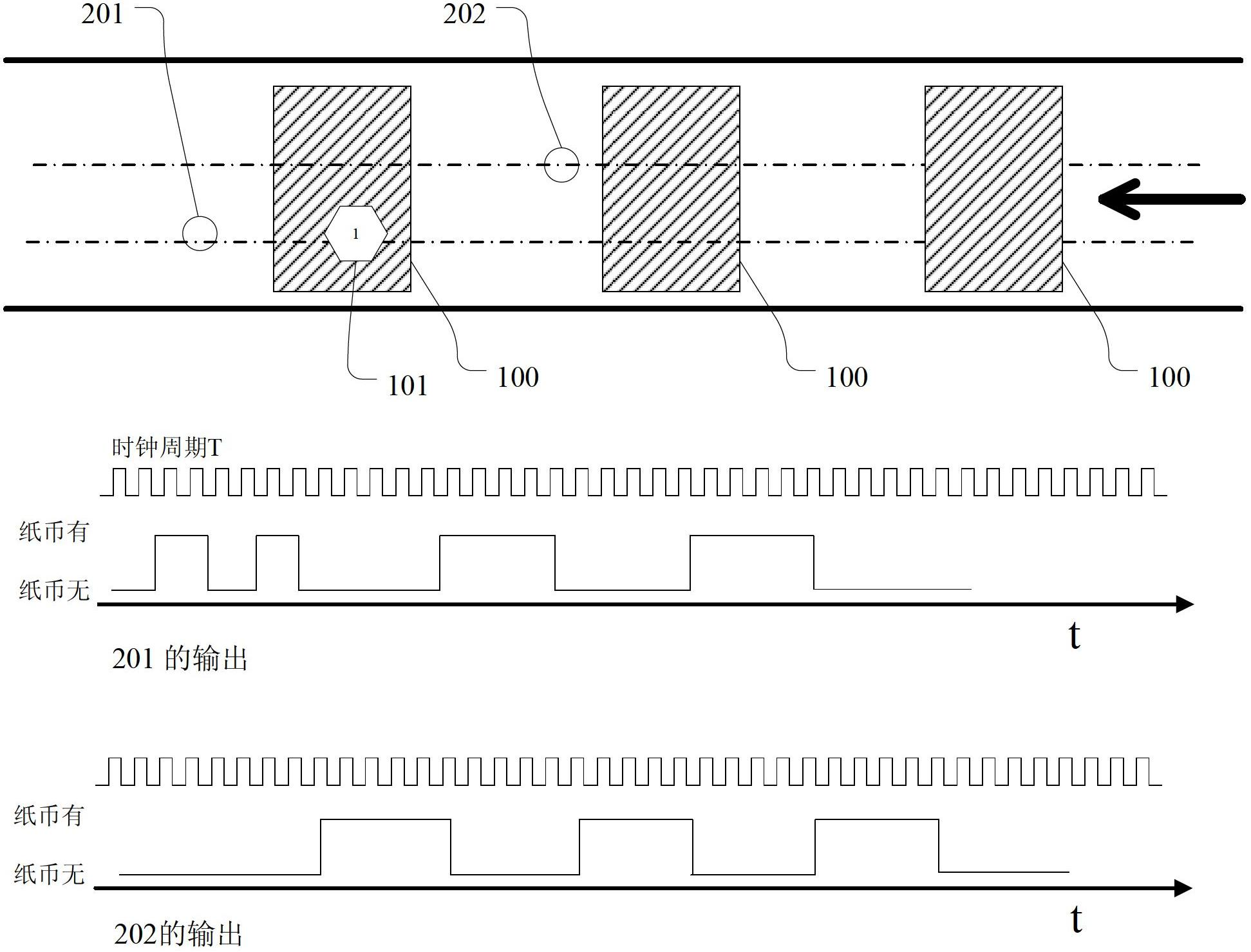 Note detecting/counting device and detecting/counting method