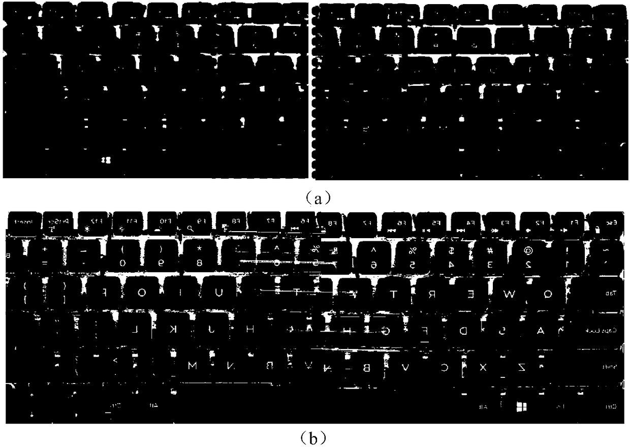Method and device for rapidly measuring flatness of keyboard key caps based on structured light imaging