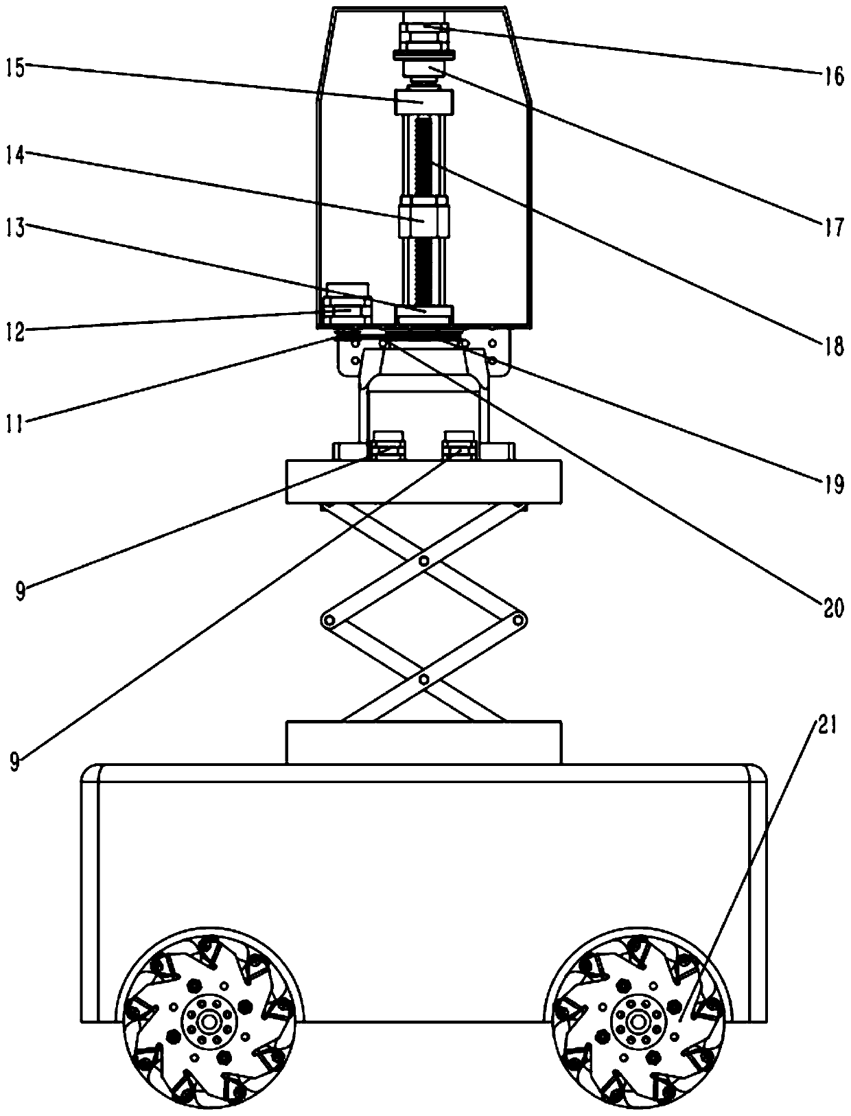 Electric lifting movement tracking shooting cloud platform and tracking shooting method