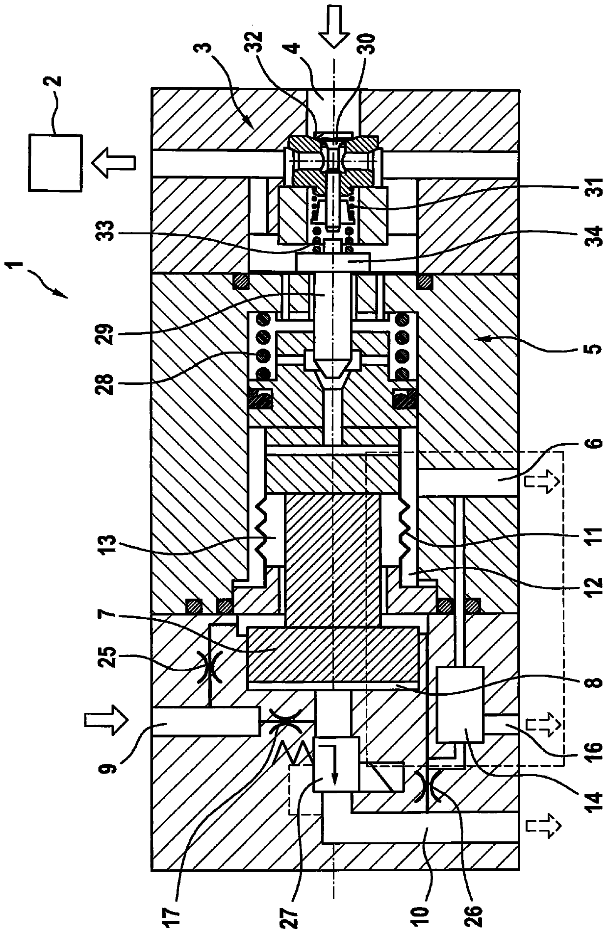 Valve assembly for controlling gas pressure, fuel system comprising valve assembly for controlling gas pressure