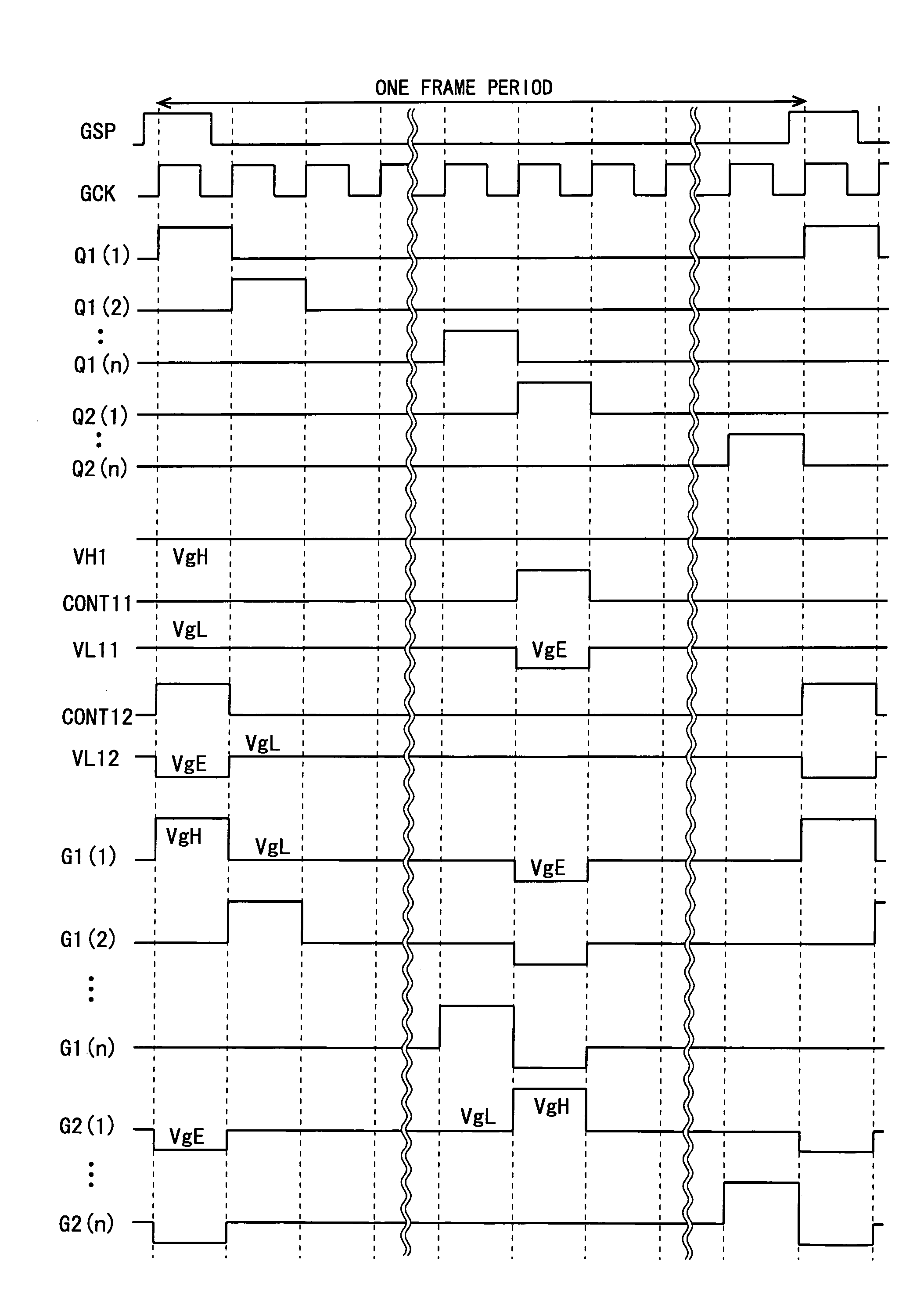 Display device including first and second scanning signal line groups