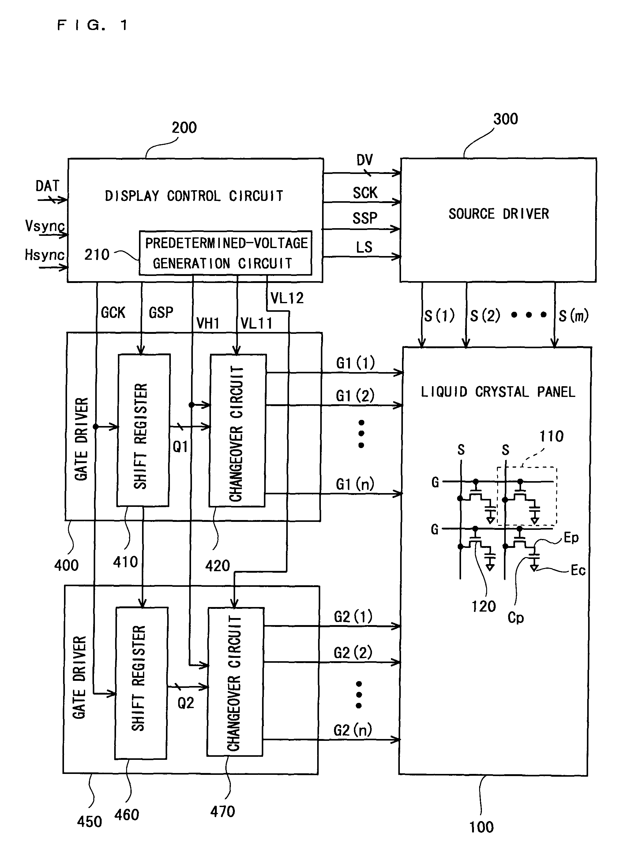 Display device including first and second scanning signal line groups