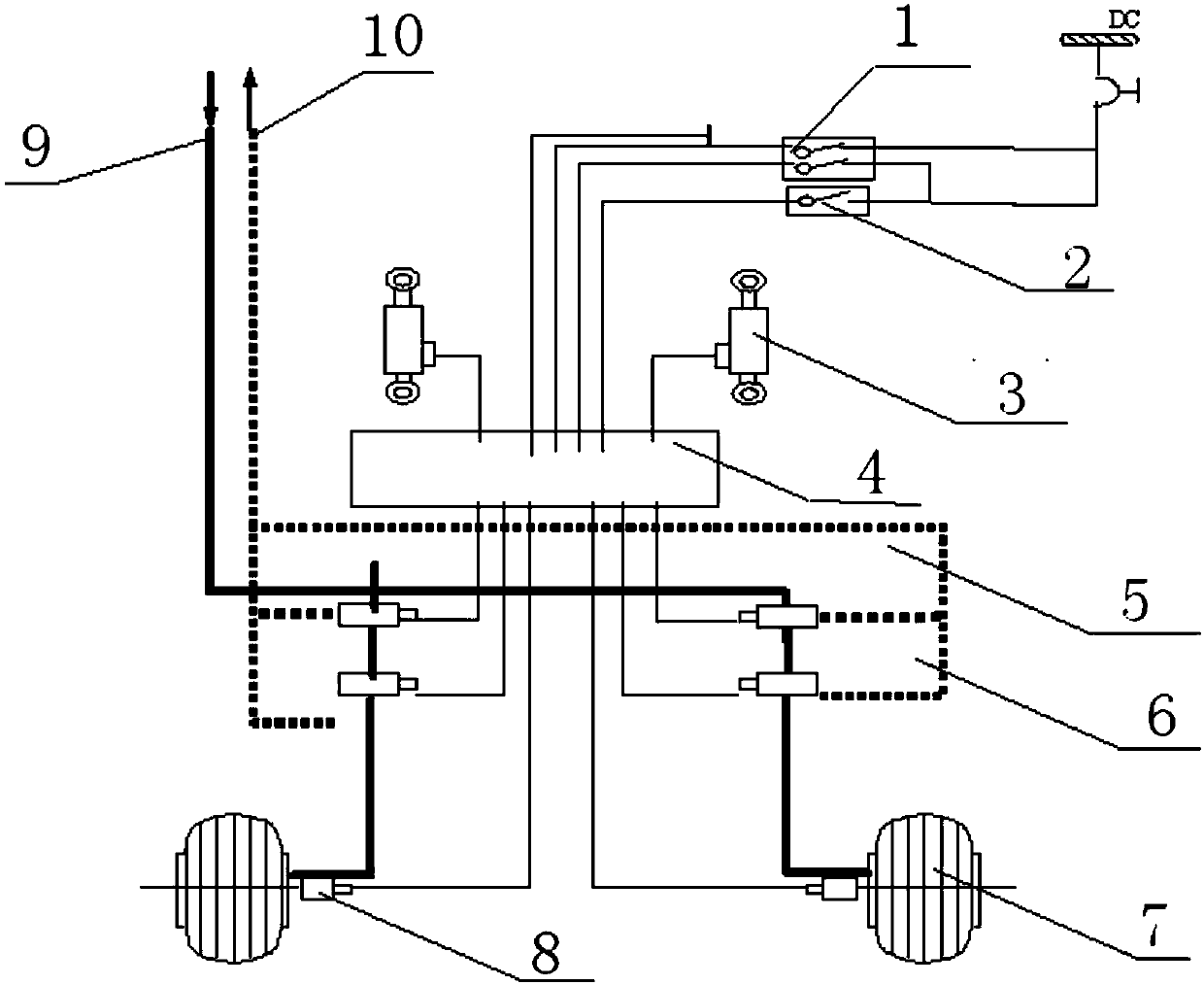 Static brake pressure linear control method of digital telex anti-skid brake system