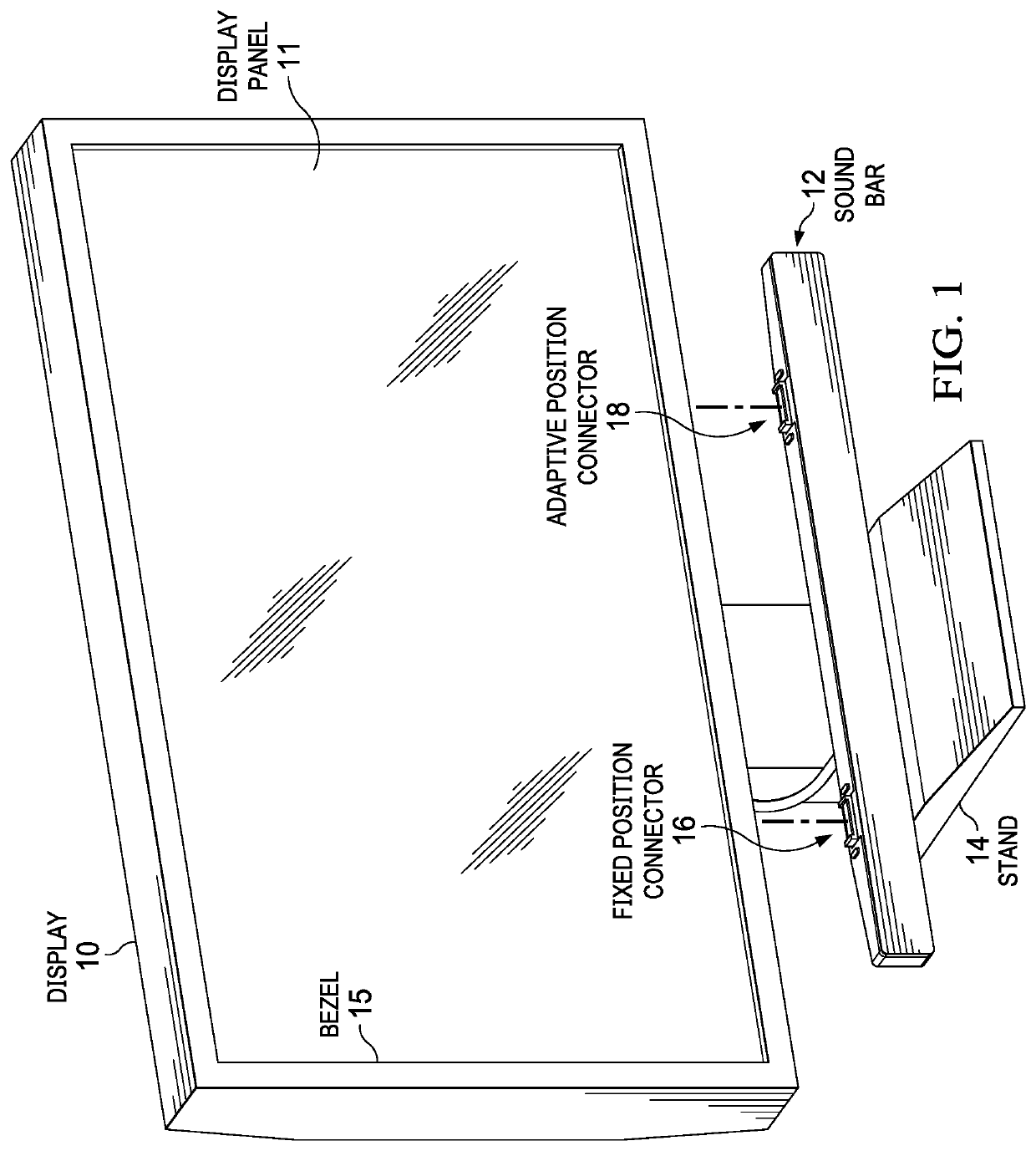 Information handling system display adaptive magnetic sound bar attachment