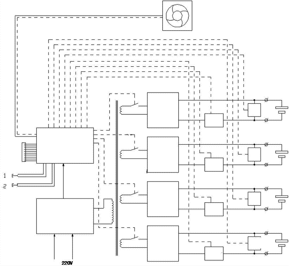 Multichannel accumulator charger capable of setting smart mode of restoring program