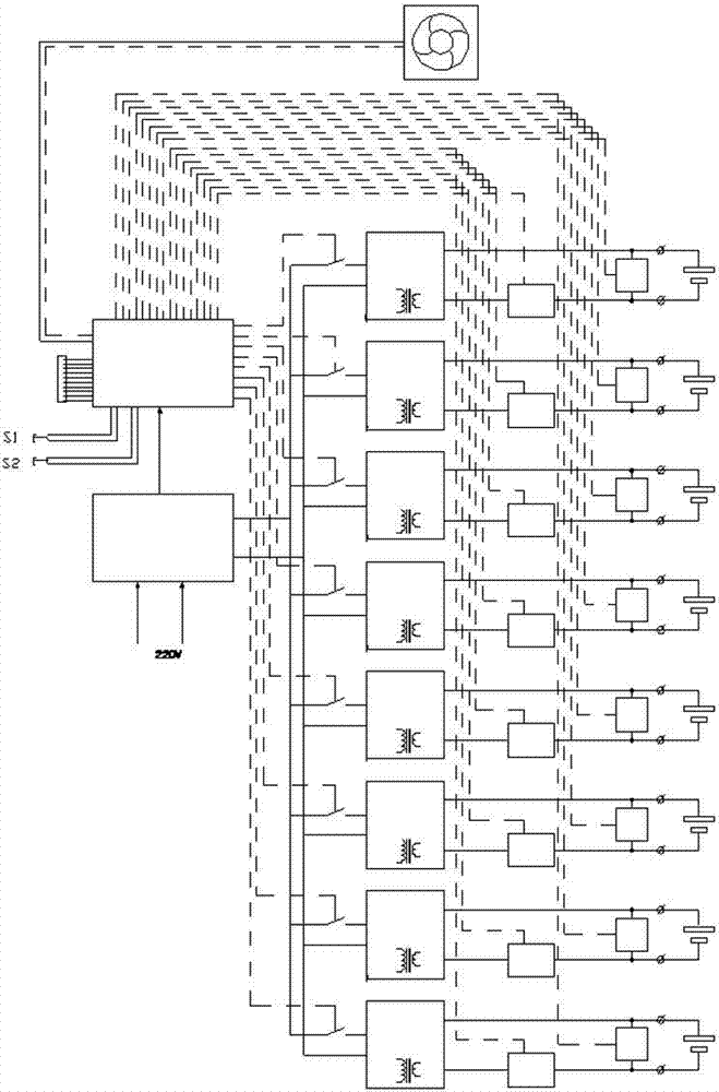 Multichannel accumulator charger capable of setting smart mode of restoring program