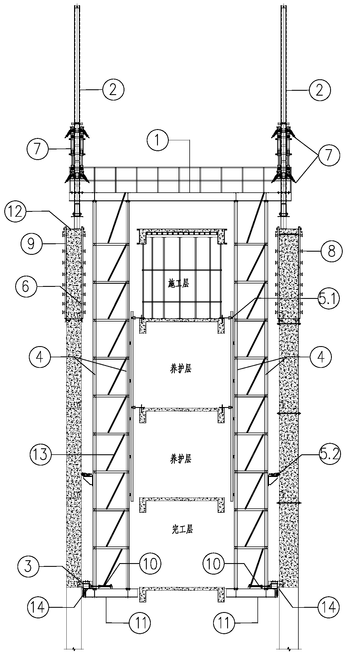 Gate-type integral lifting steel platform