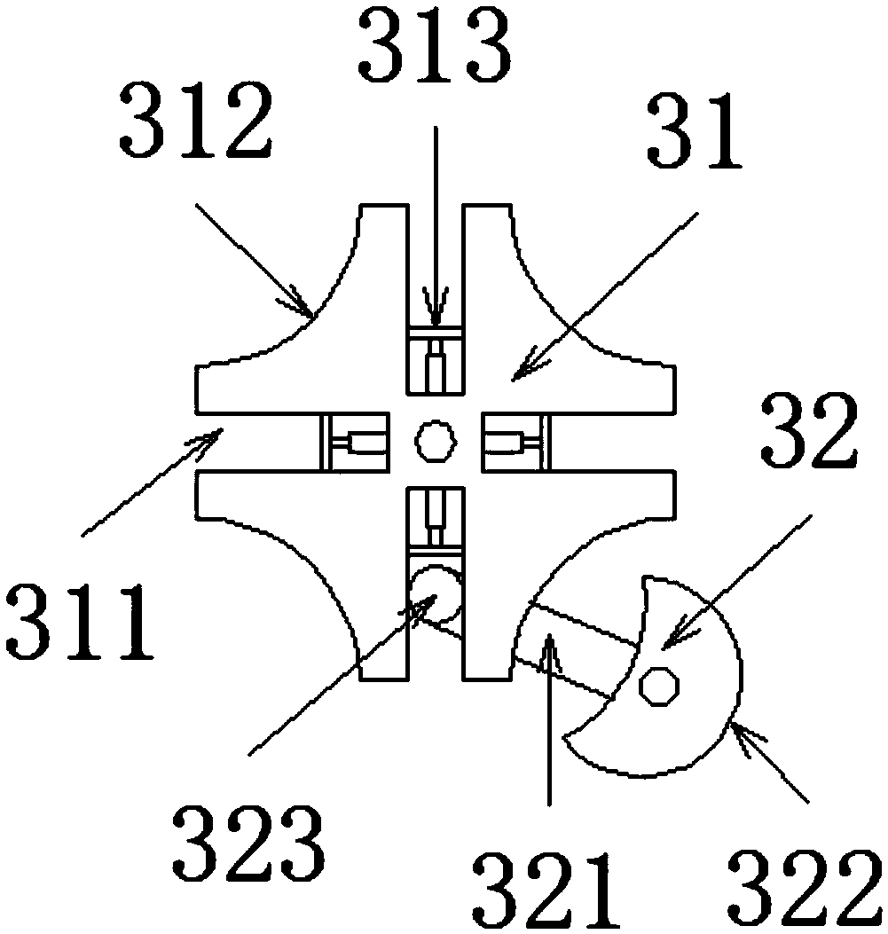 Two-sided visual detection device for workpieces