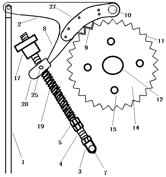 Auxiliary brake triple-safety device for beam-pumping unit