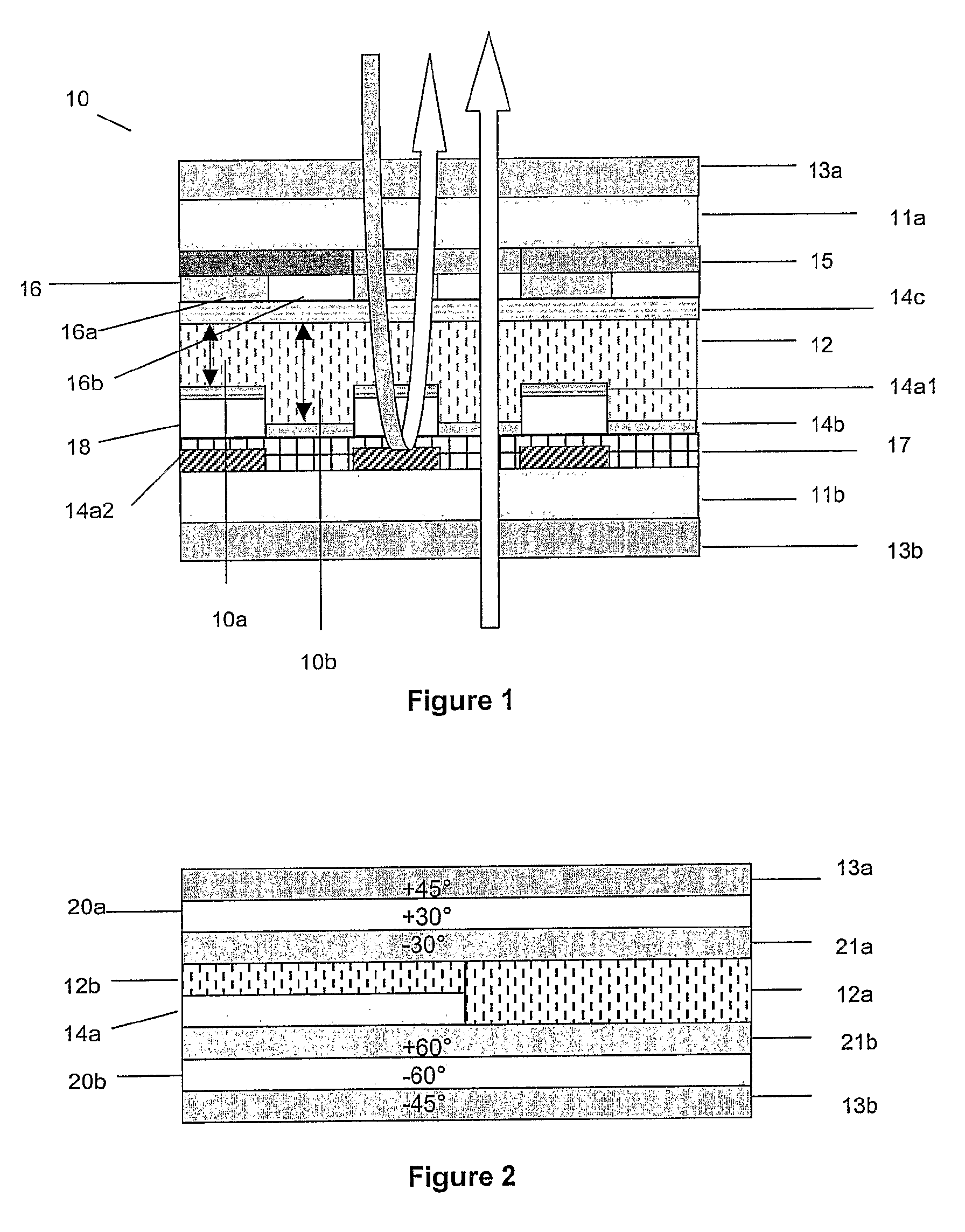 Transflective vertically aligned liquid crystal display with in-cell patterned quarter-wave retarder