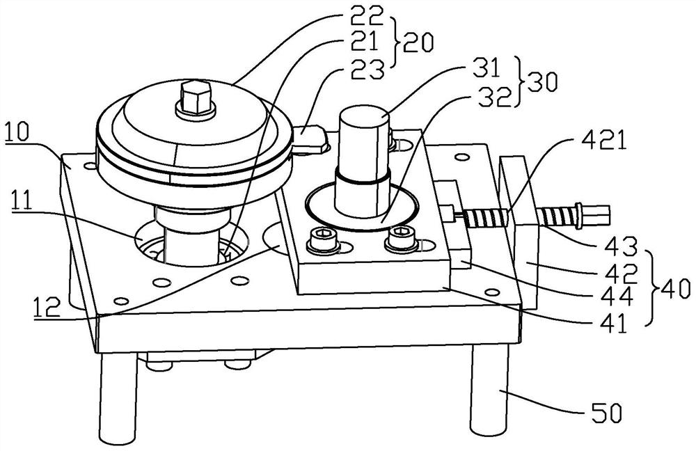 Coaxial character rolling device of radio frequency connector