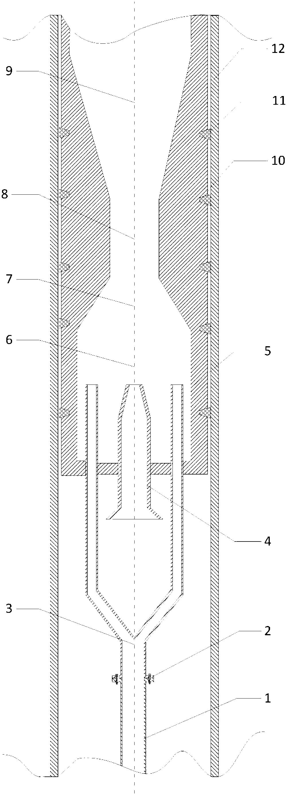 Injection device for discharging accumulated fluids in shaft