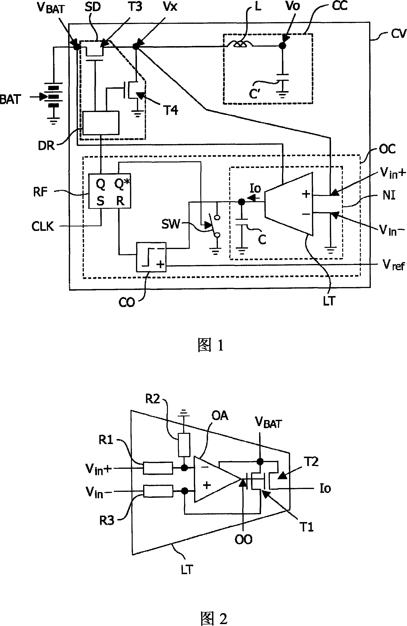 Linear transconductor for a one-cycle controller, notably for a DC-DC switching converter