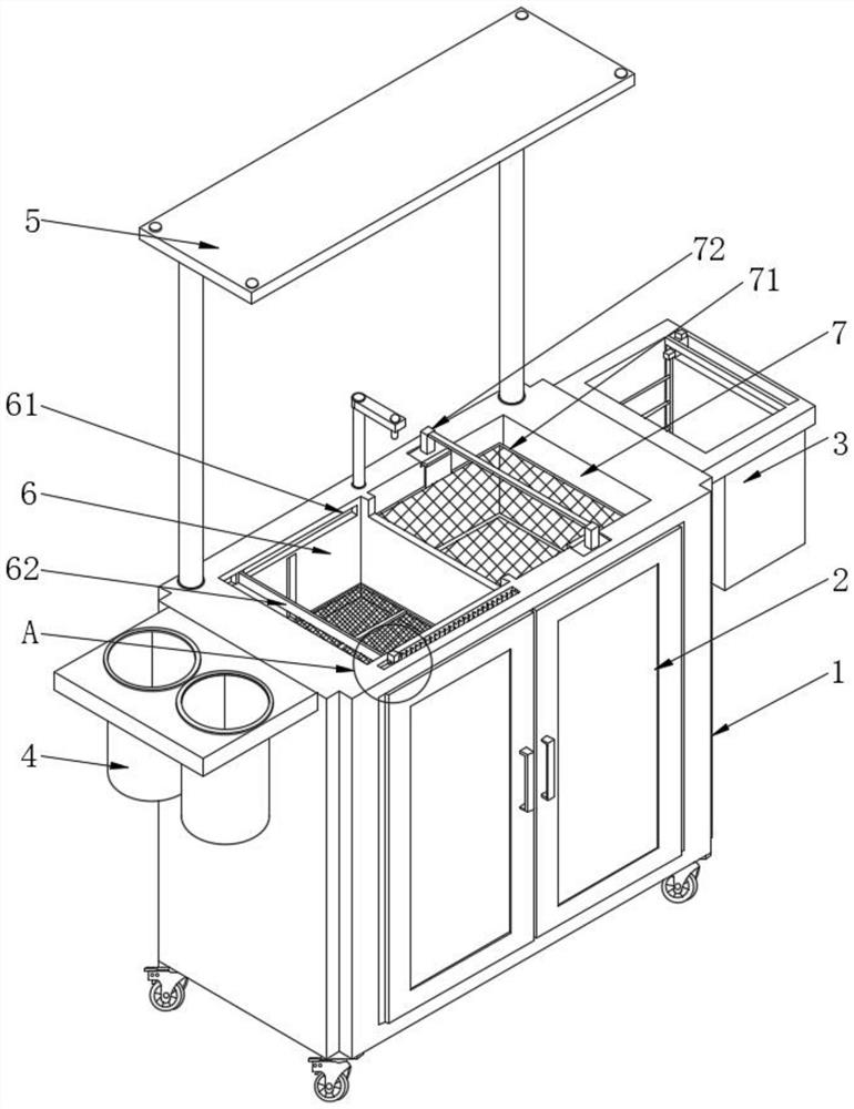 Rice crust deep-frying device facilitating material taking