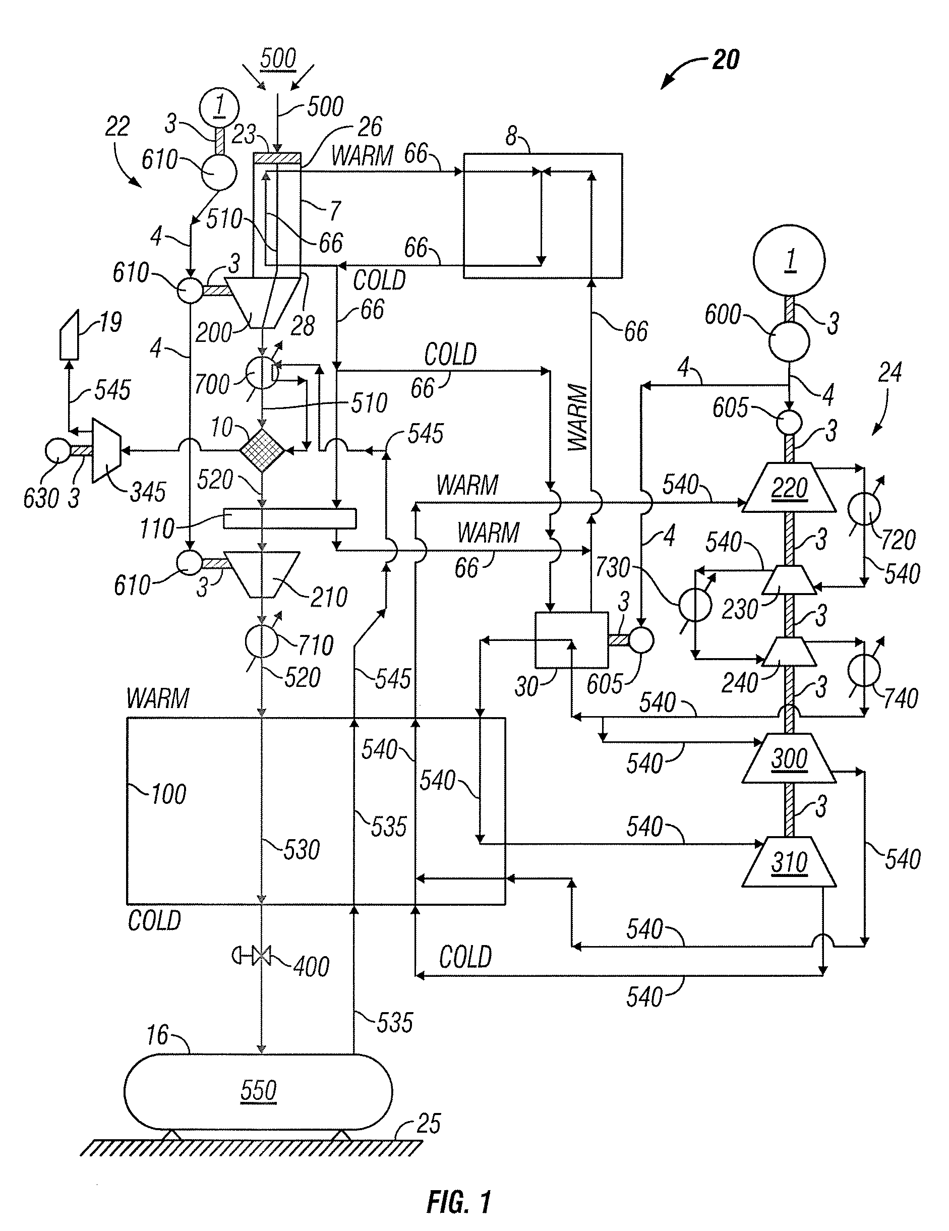System and method for  liquid air production, power storage and power release