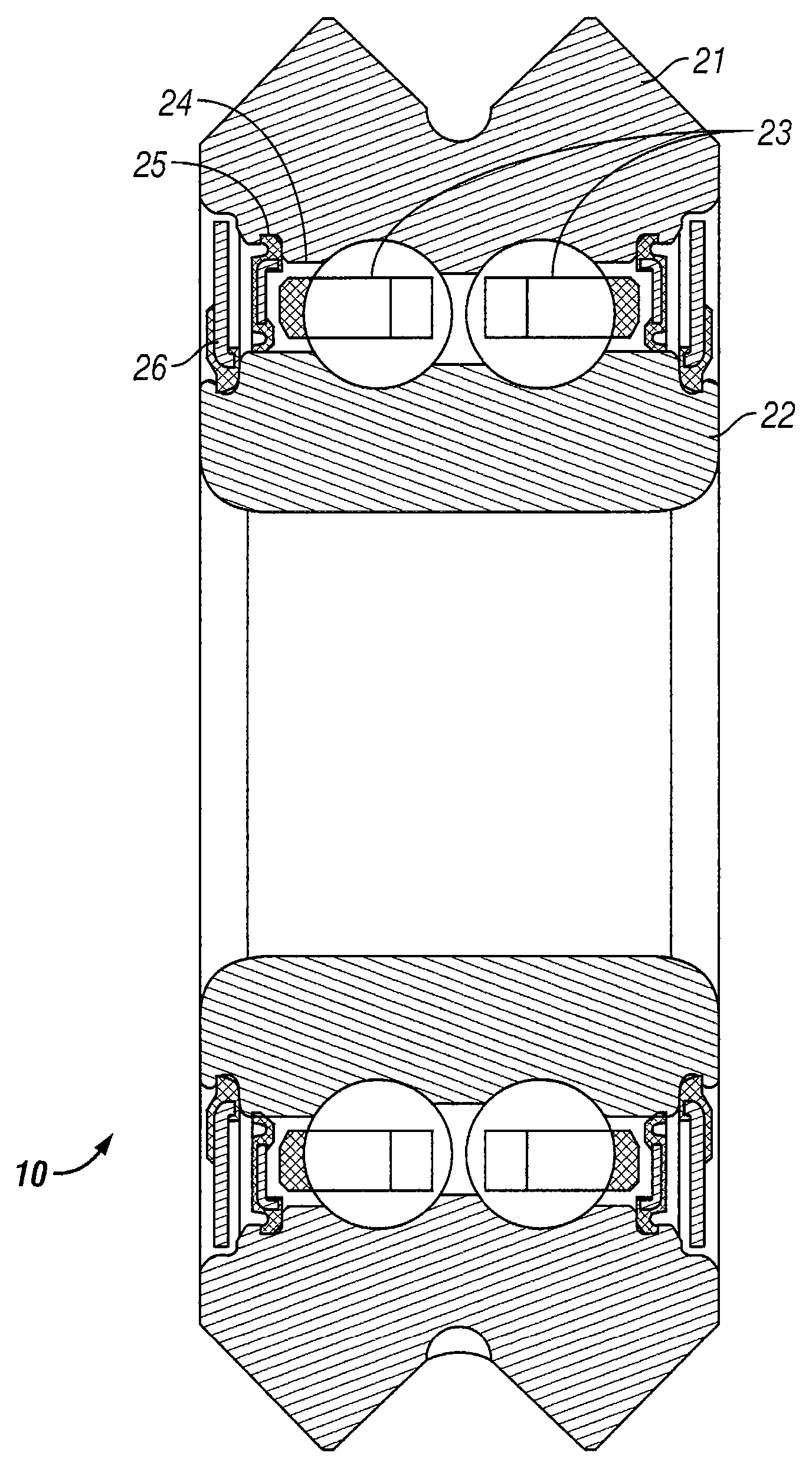 Guide wheel having a bearing for food and beverage applications