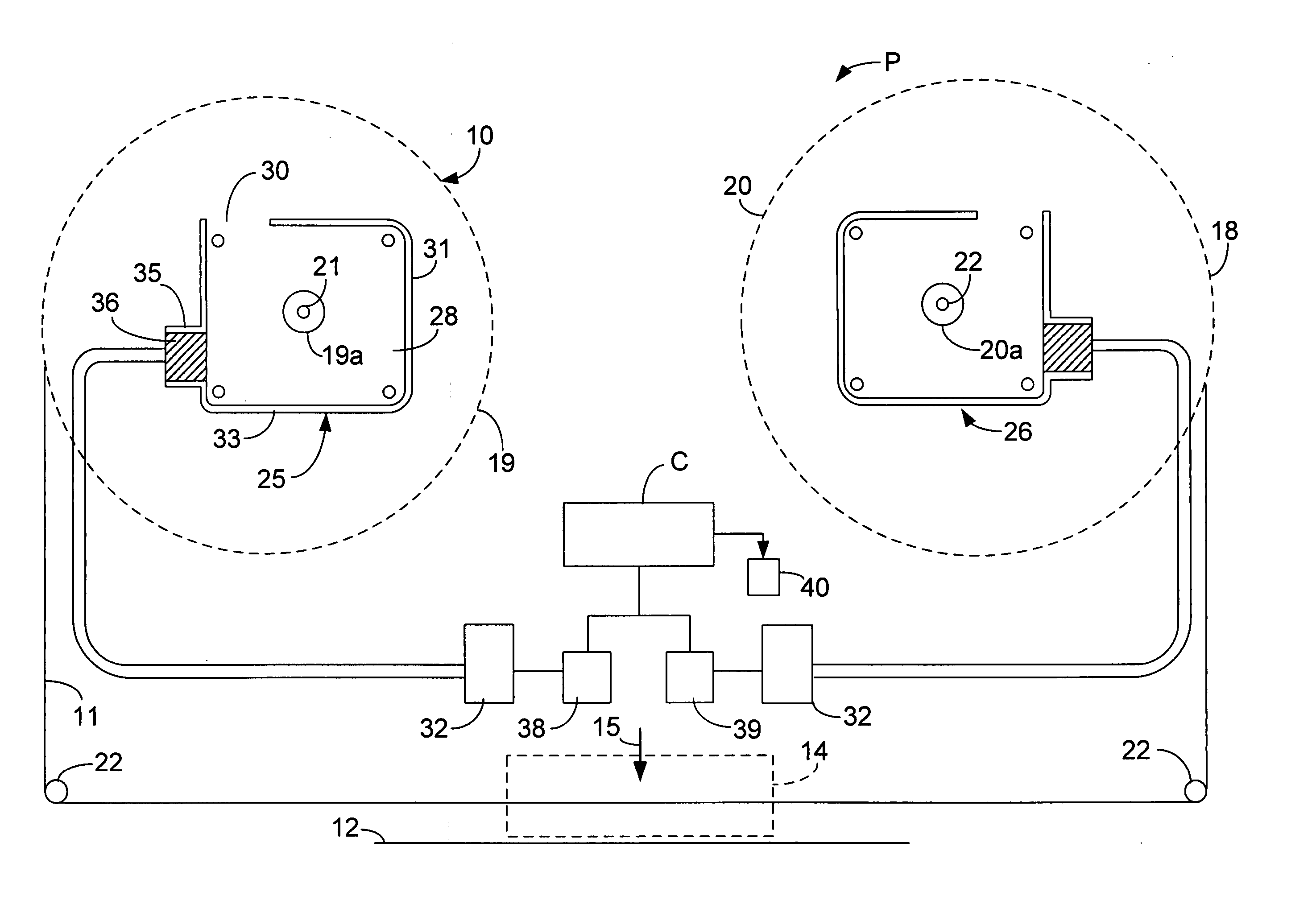 Apparatus for controlling a ribbon transport mechanism