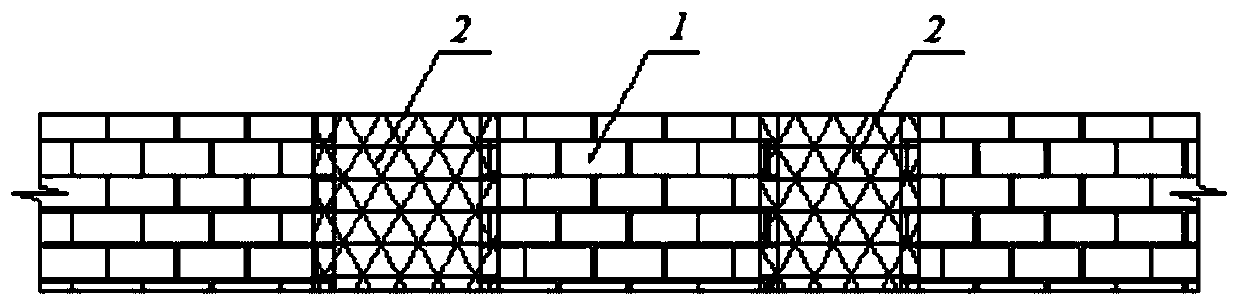 Falling rock resisting wall structure and construction method