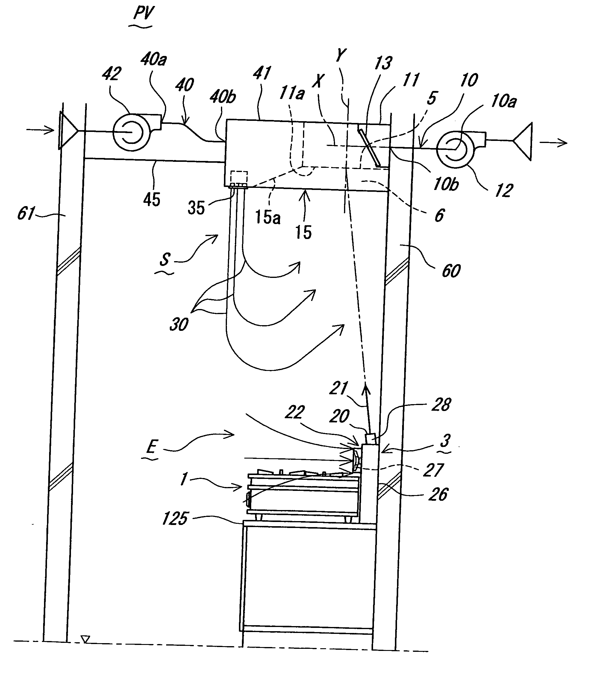 Method and device for local ventilation by buiding airflow and separating airflow