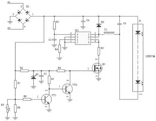 LED illumination lamp light modulation device and method