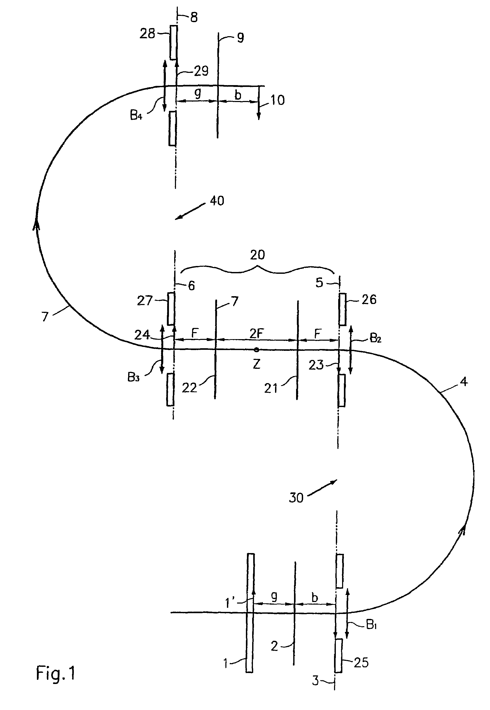 Energy filter image generator for electrically charged particles and the use thereof