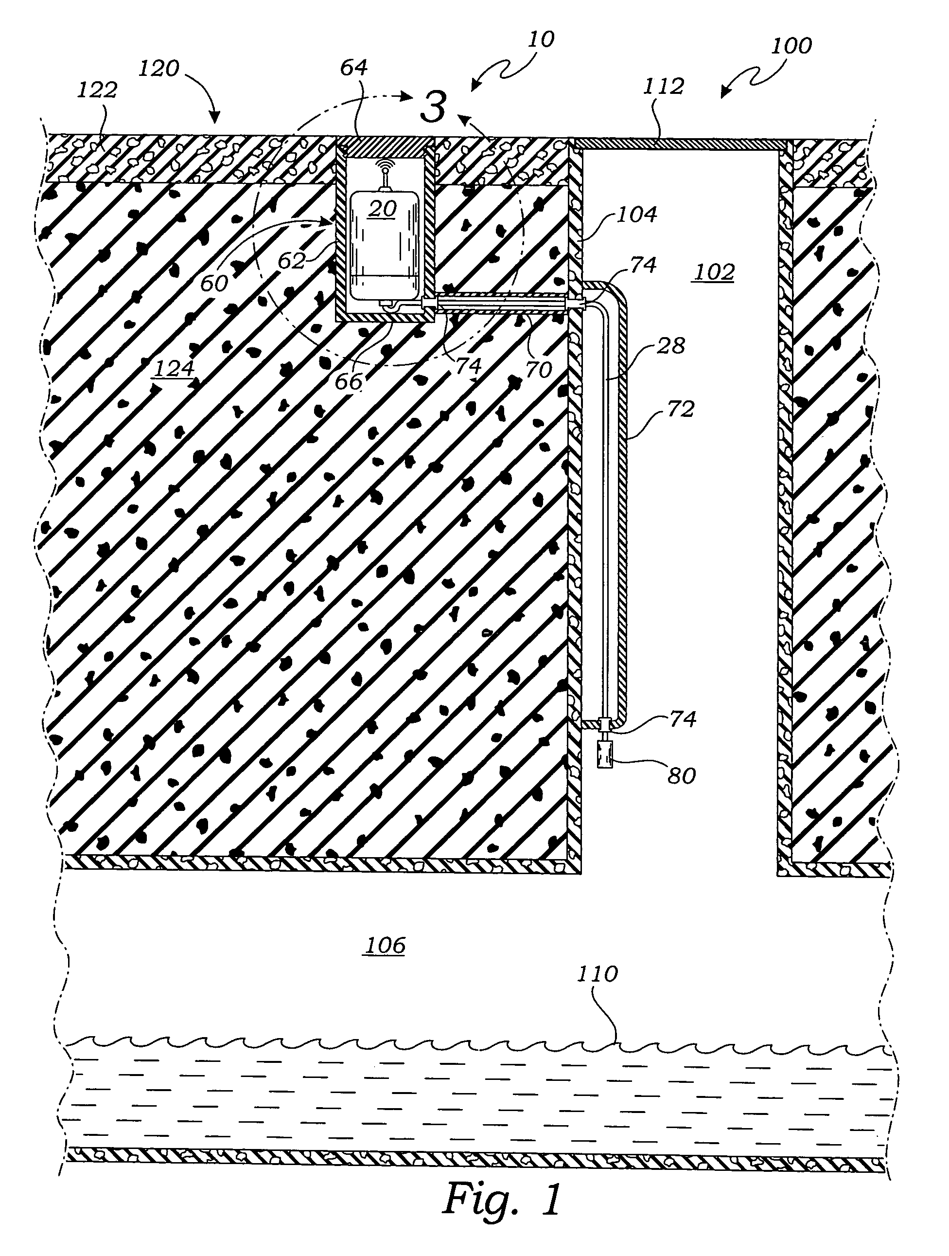 Wireless wastewater system monitoring apparatus and method of use