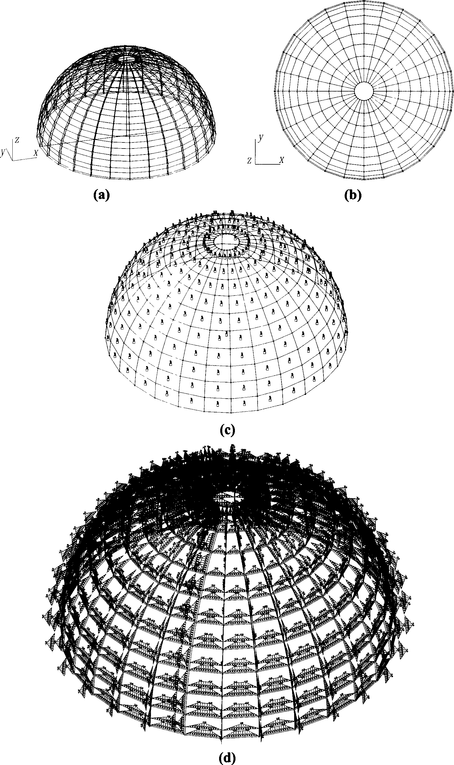 Lattice loading method for treating random distributed load on curved surface