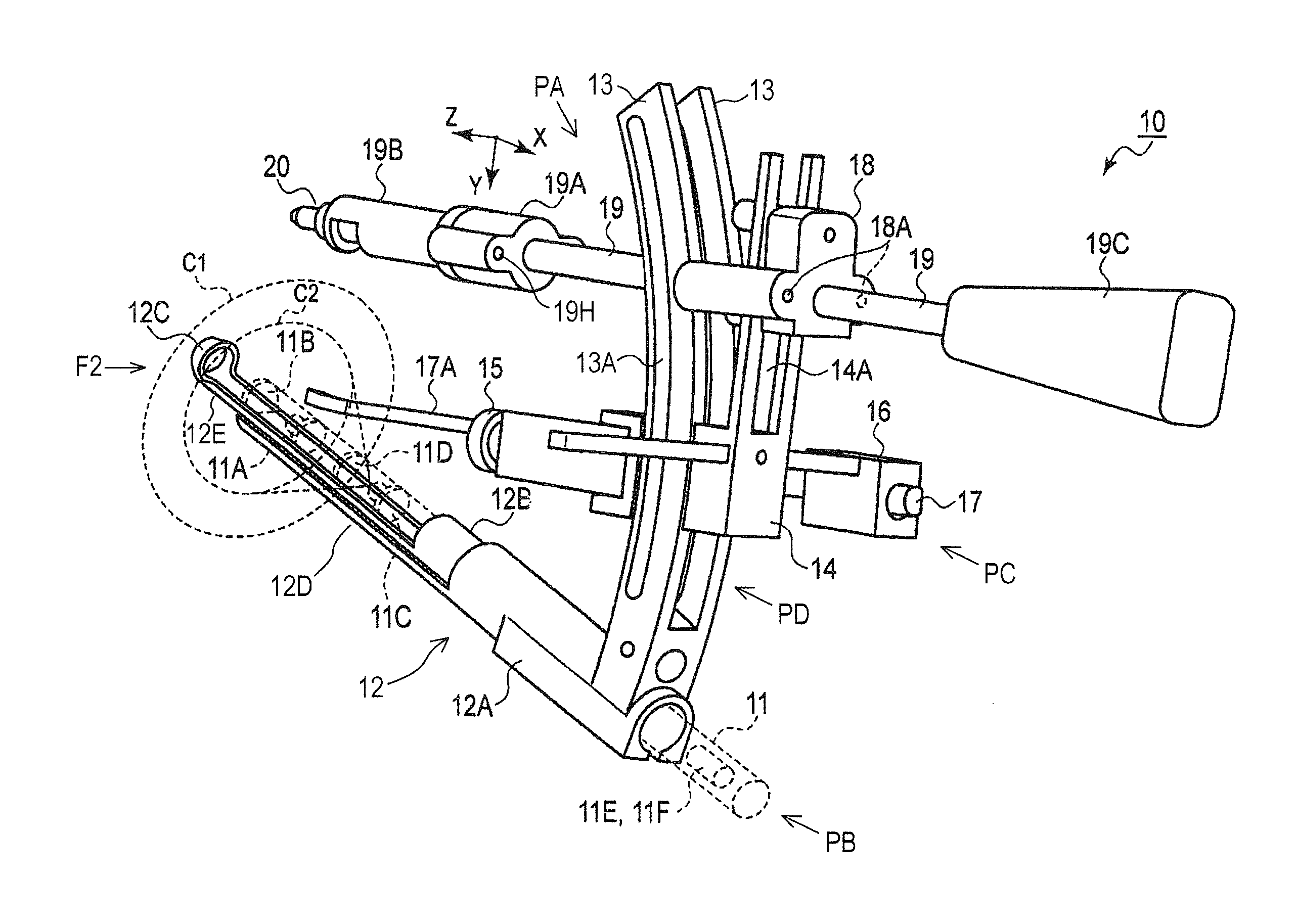 Navigation device for joint replacement and surgical support device
