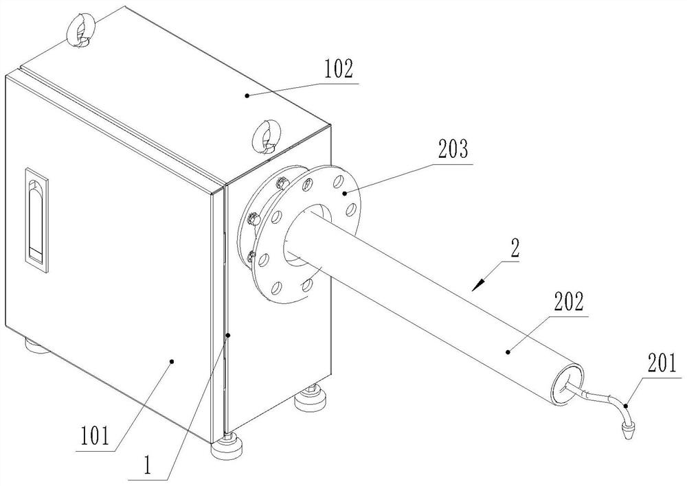 Chimney dust concentration online detection device