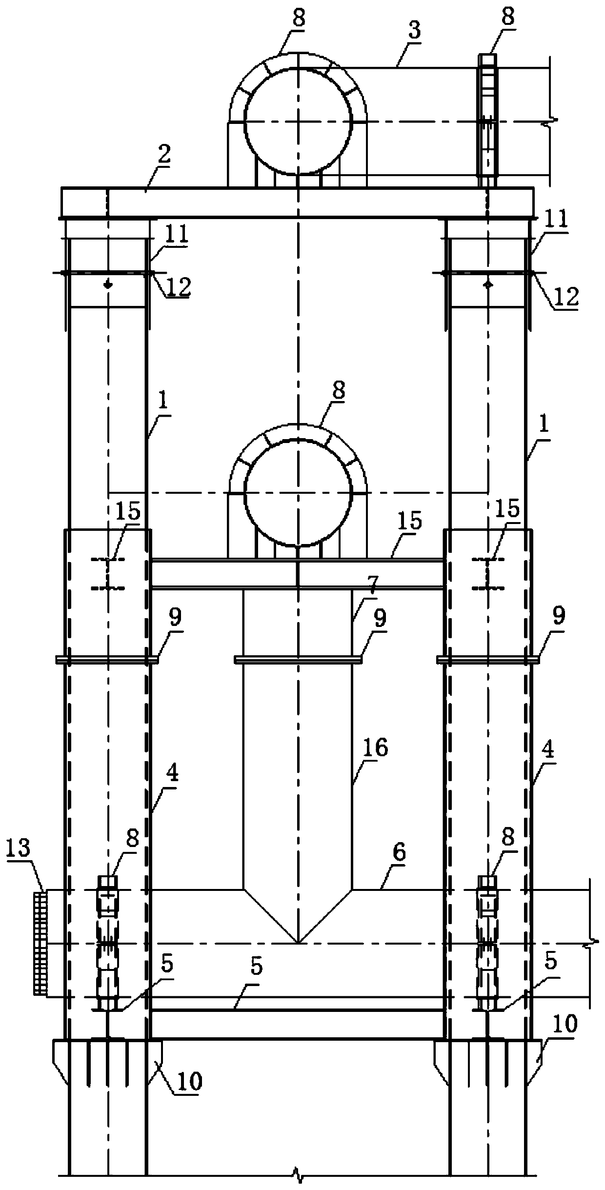 Adjustable multilayer water taking head for river water taking, and mounting method