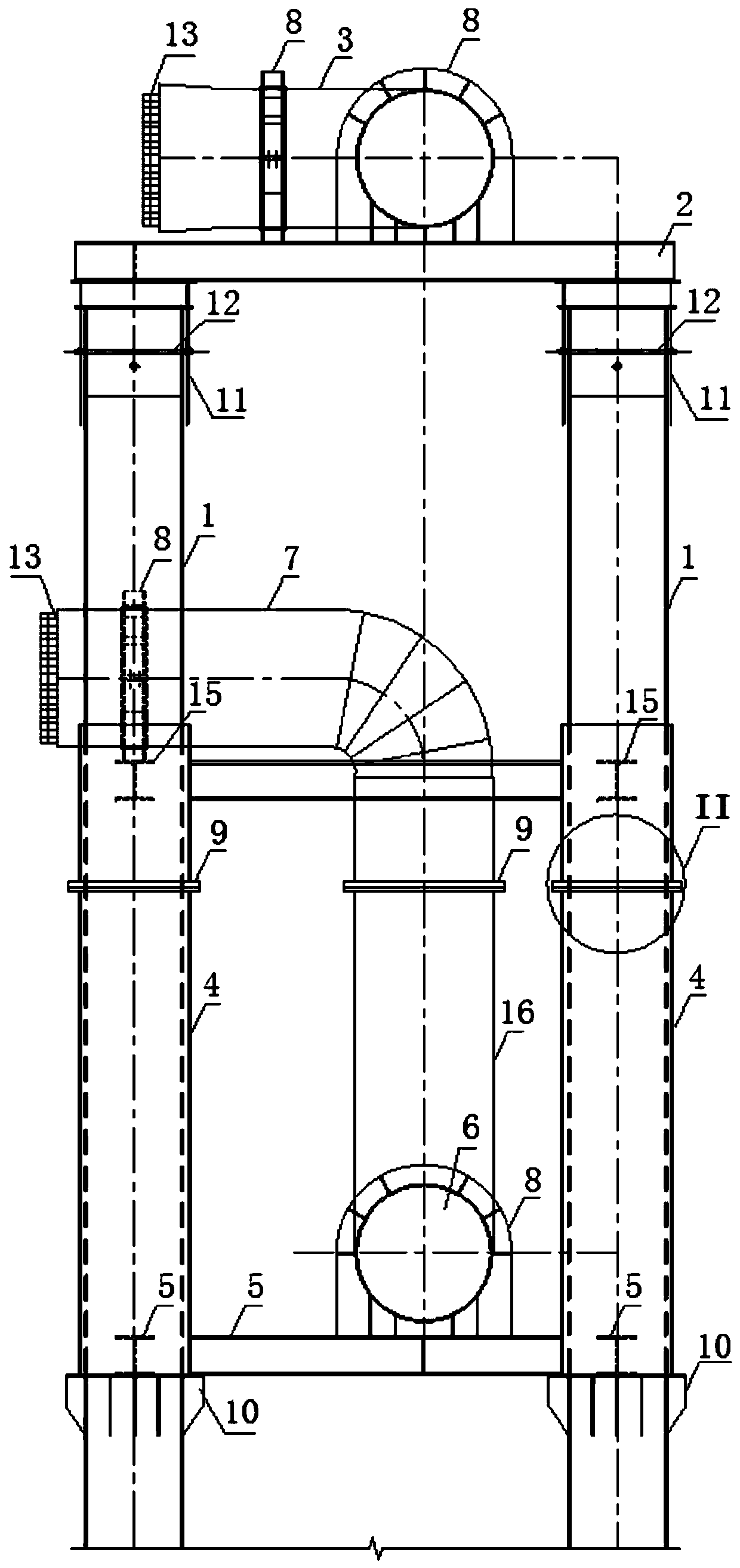 Adjustable multilayer water taking head for river water taking, and mounting method