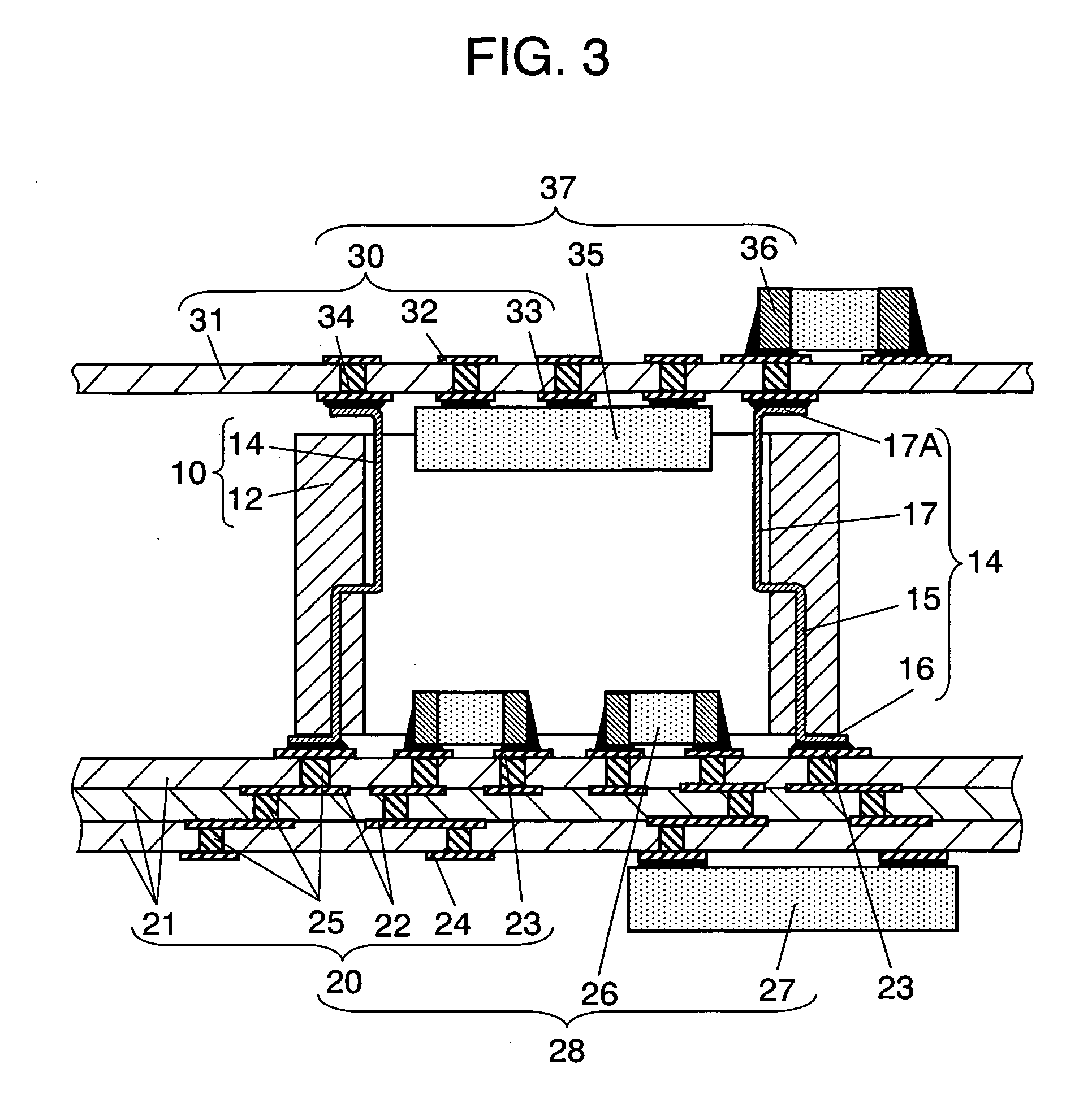Board connecting component and three-dimensional connecting structure using thereof